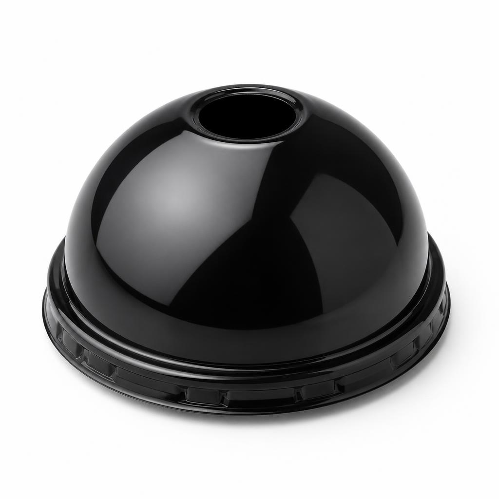 90mm PP dome lid (black)