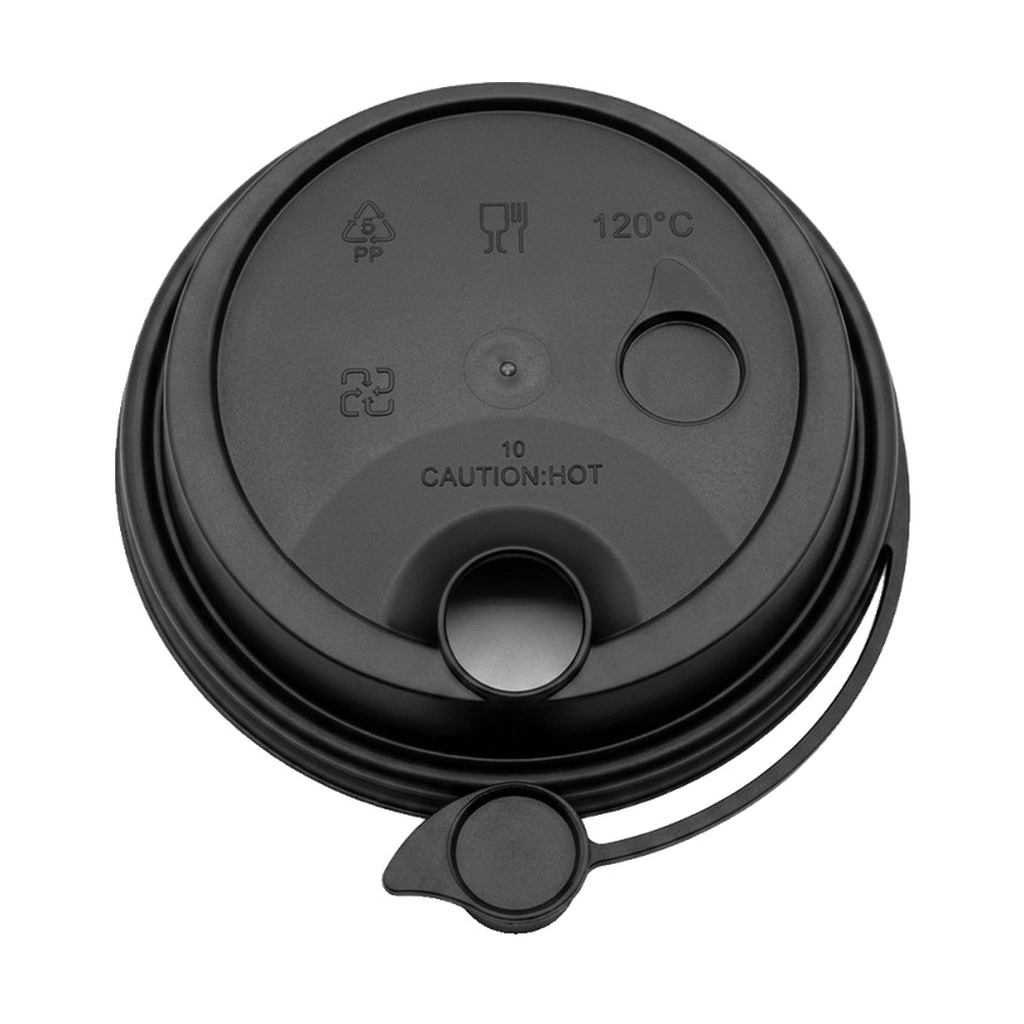 90mm PP leakproof lid (black)
