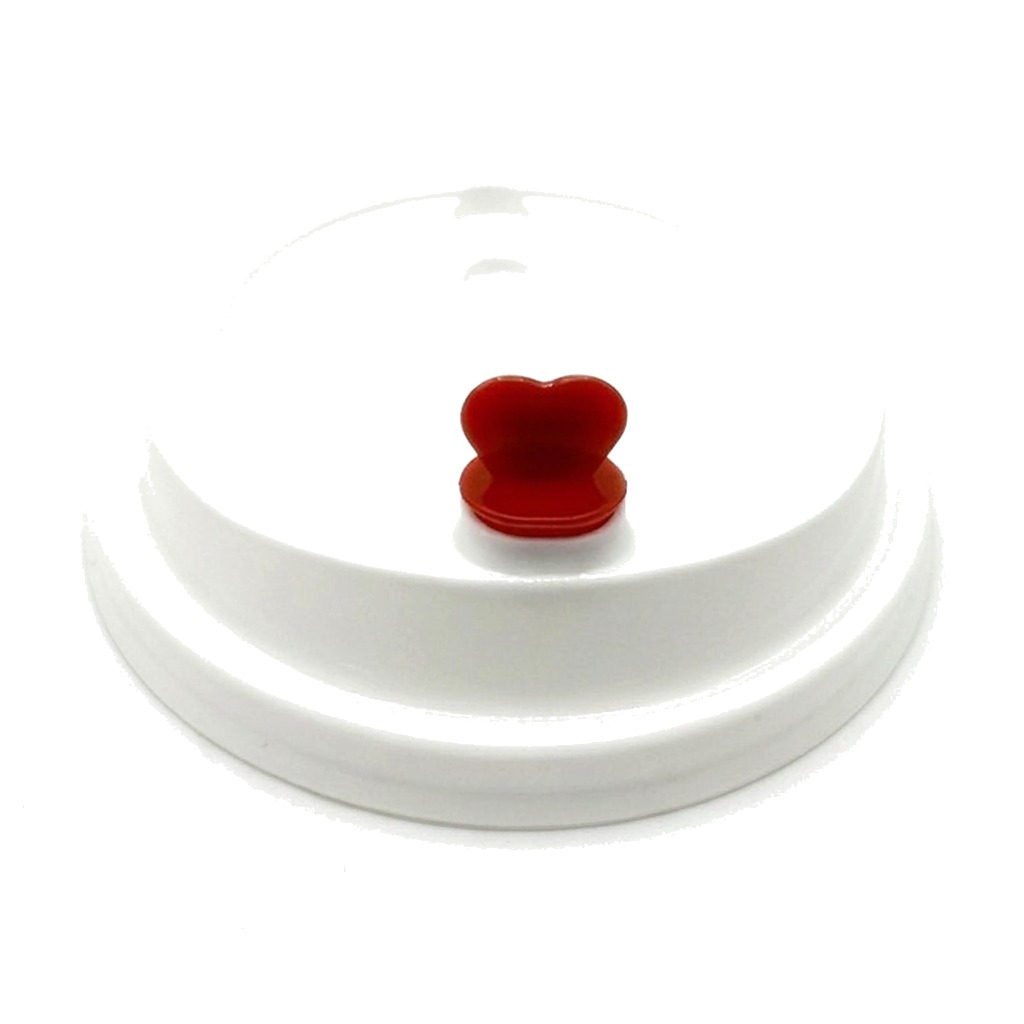90mm PP Lid with Heart Plug (White)