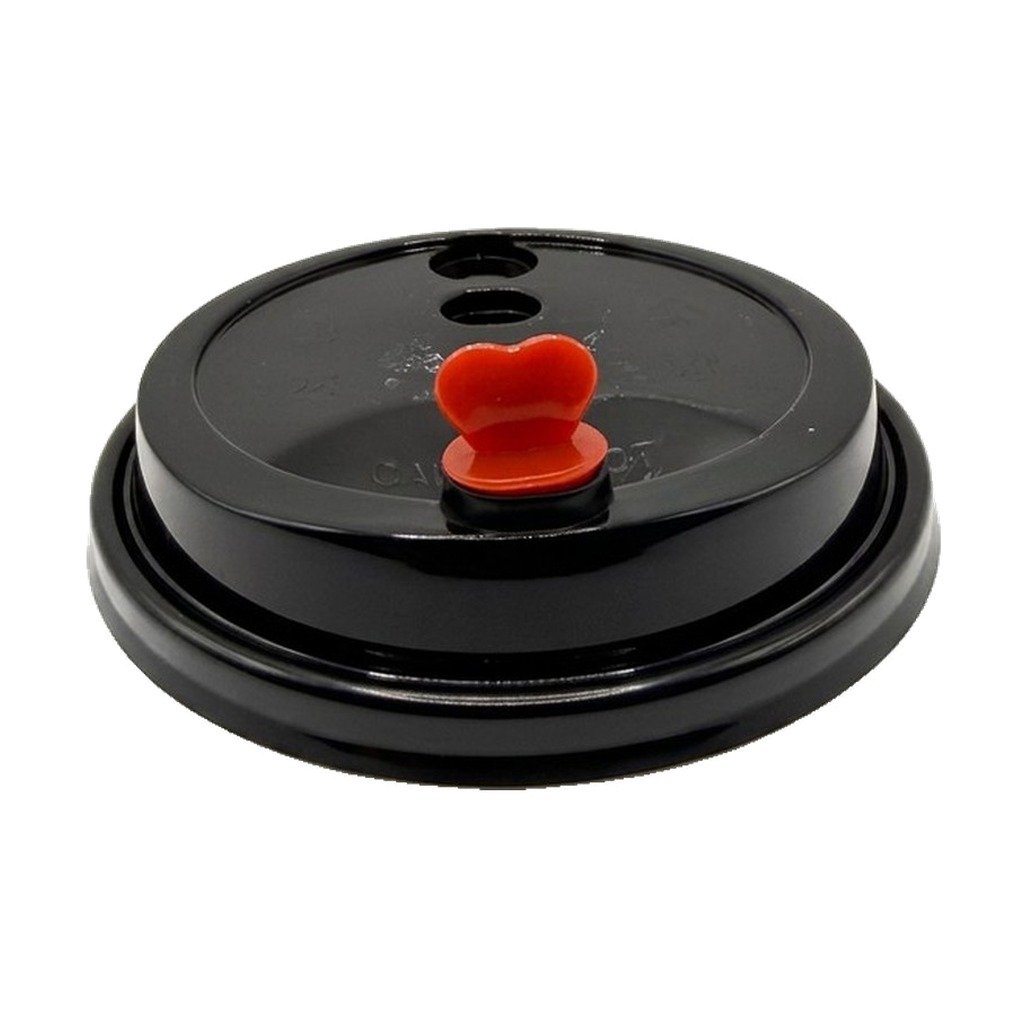 90mm PP Lid with Heart Plug (Black)