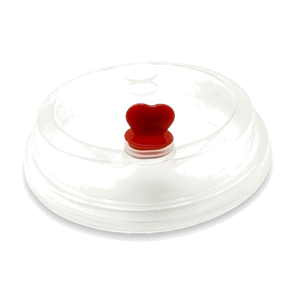 90mm PP Lid with Heart Plug (Clear)